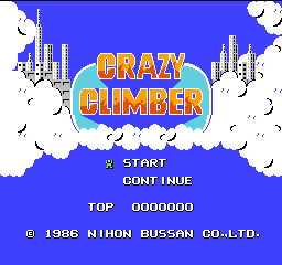 Crazy Climber title screen for Famicom